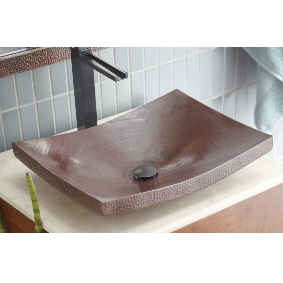 Kohani Copper Bathroom Sink, Antique Copper