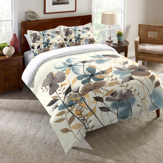 Laural Home Greige Florals Standard Pillow Sham