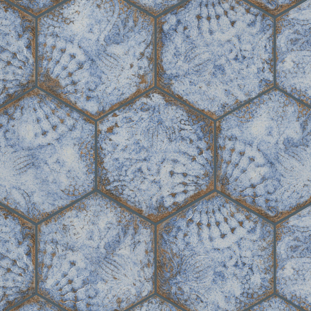 Gaudi React Hex Marina Porcelain Floor and Wall Tile