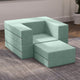 Jaxx Zipline Convertible Sleeper Chair & Ottoman / Twin-Size Bed, Caribbean
