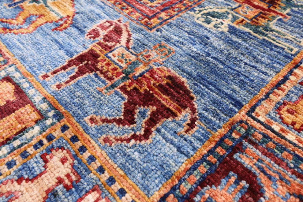 2' 7" X 4' 3" Antiqued Pazyryk Historical Design Hand Knotted Rug Q10871