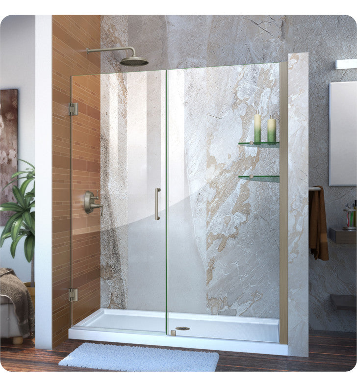 DreamLine Unidoor W 53" to 61" Frameless Hinged Shower Door, SHDR-20567210S-09