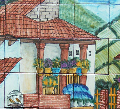 Bird Seller Clay Talavera Tile Mural