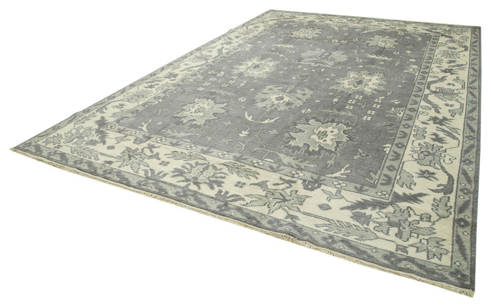 Rug N Carpet - Handwoven Oriental 9' 11" x 13' 11" Unique Beige Oushak Rug
