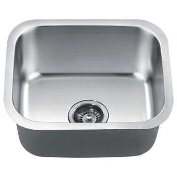 Dawn ASU102 Undermount Single Bowl Bar and kitchen Sink Polished Satin Finish