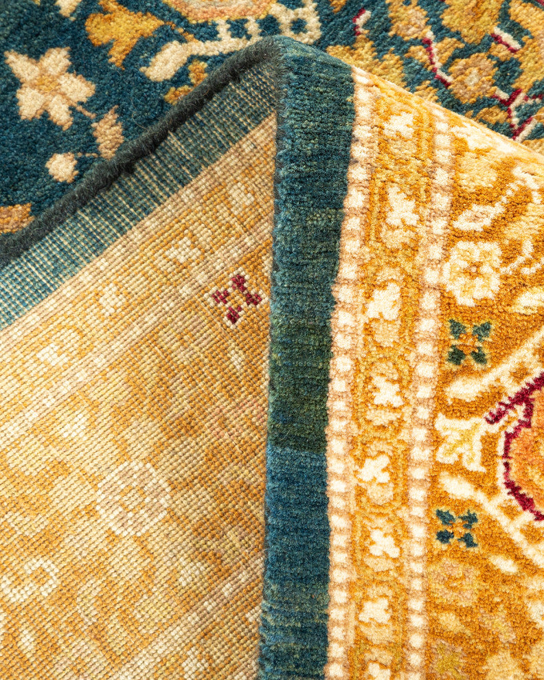 Mogul, One-of-a-Kind Hand-Knotted Runner Green, 6'2"x12'9"