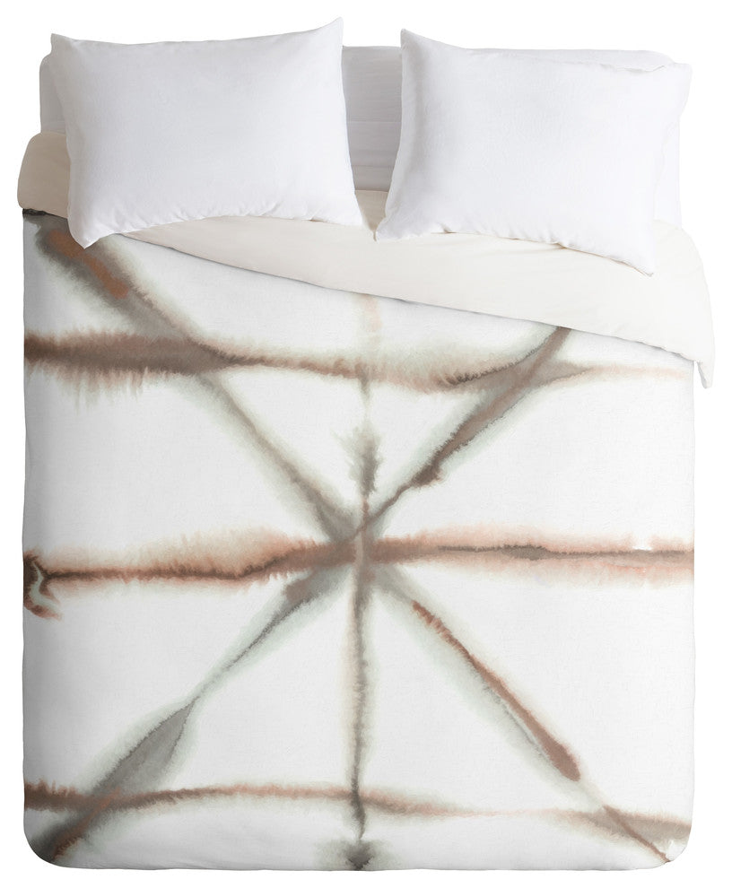 Jacqueline Maldonado Light Dye Folding Taupe Duvet Cover Set, Twin XL