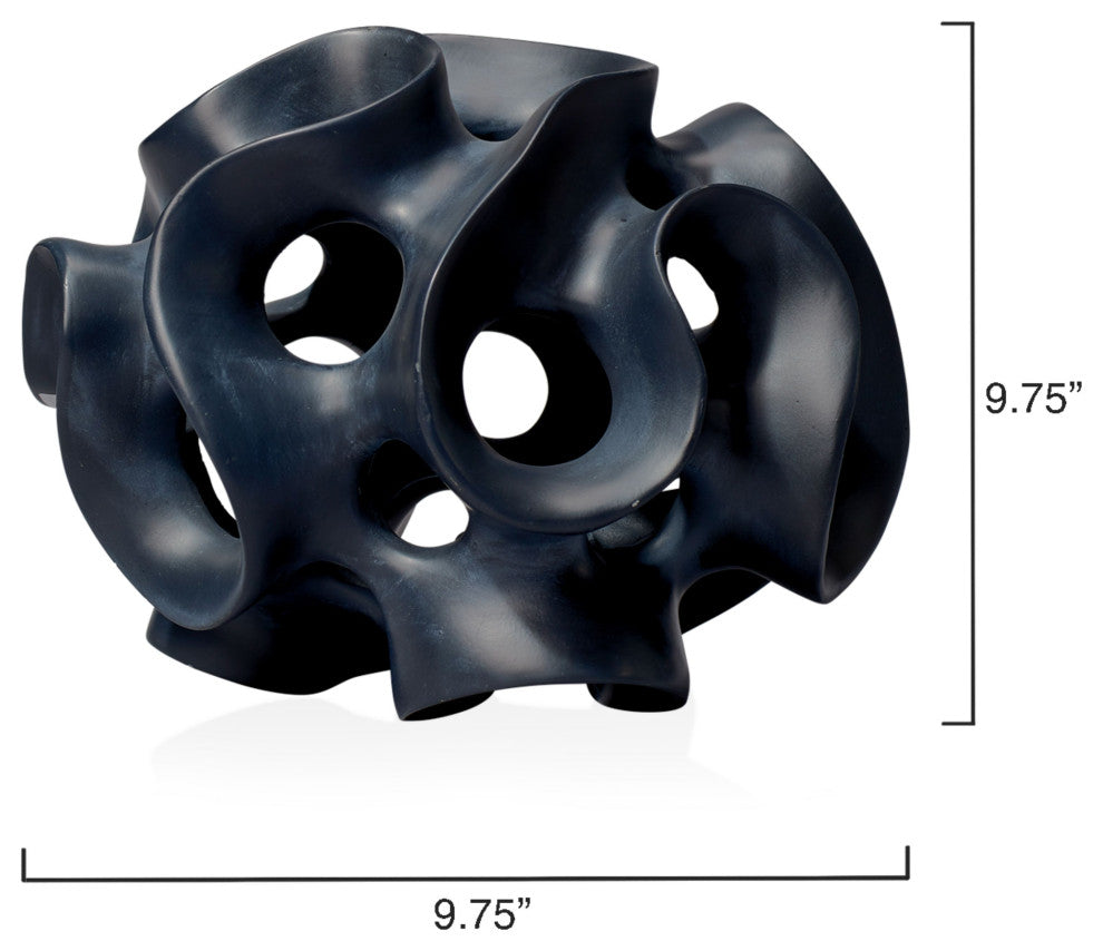Ribbon Resin Sphere, Black