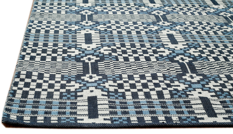 NuStory Porto Hand-Made Contemporary Area Rug, Blue, 5' X 8'