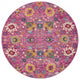 5' Fuchsia Round Floral Power Loom Area Rug
