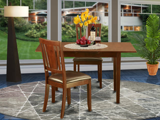 3 Pc Small Kitchen Nook Dining Set - Table With Leaf And 2 Dining Chairs
