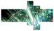 Bright Blue Solar Bubbles Planet, Abstract Canvas Wall Art, 60"x32", 5 panels