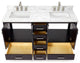 ARIEL Cambridge 61" Rectangle Sinks Bath Vanity Carrara Marble