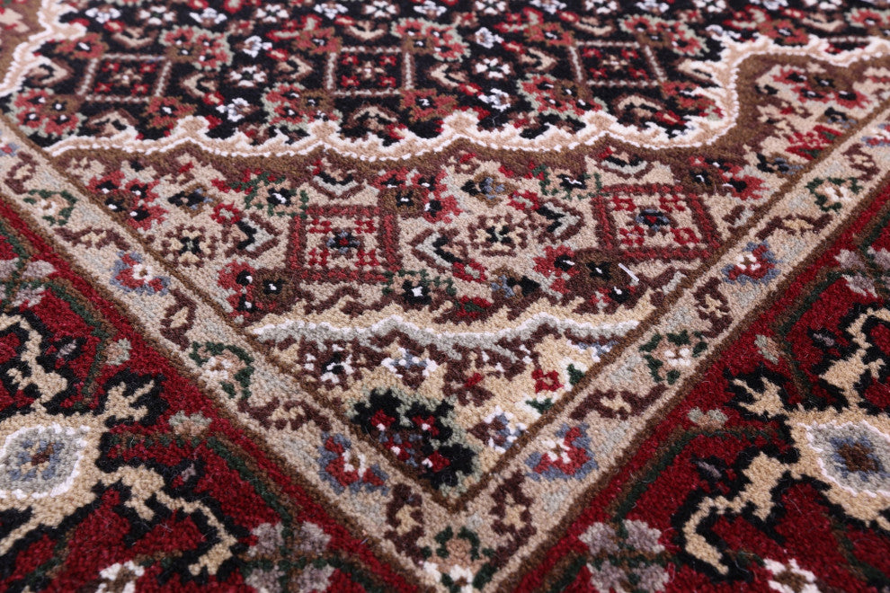 2' 6" X 12' 0" Persian Tabriz Hand-Knotted Wool & Silk Runner Rug - Q13030