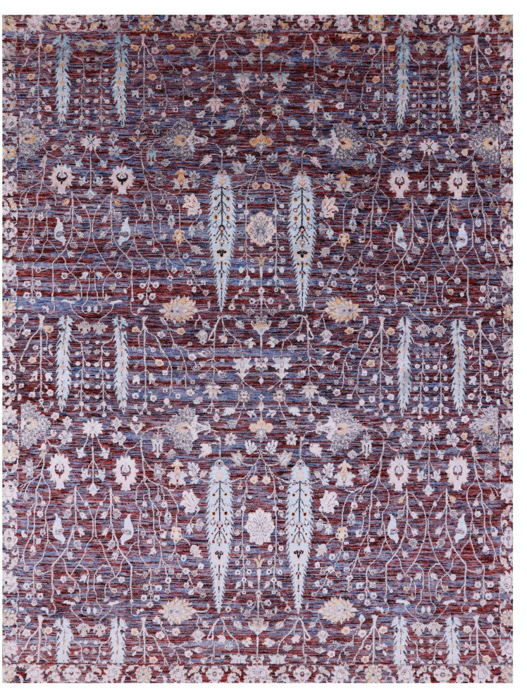 8' 0" X 10' 0" Persian Ziegler Wool and Silk Hand-Knotted Rug Q11795