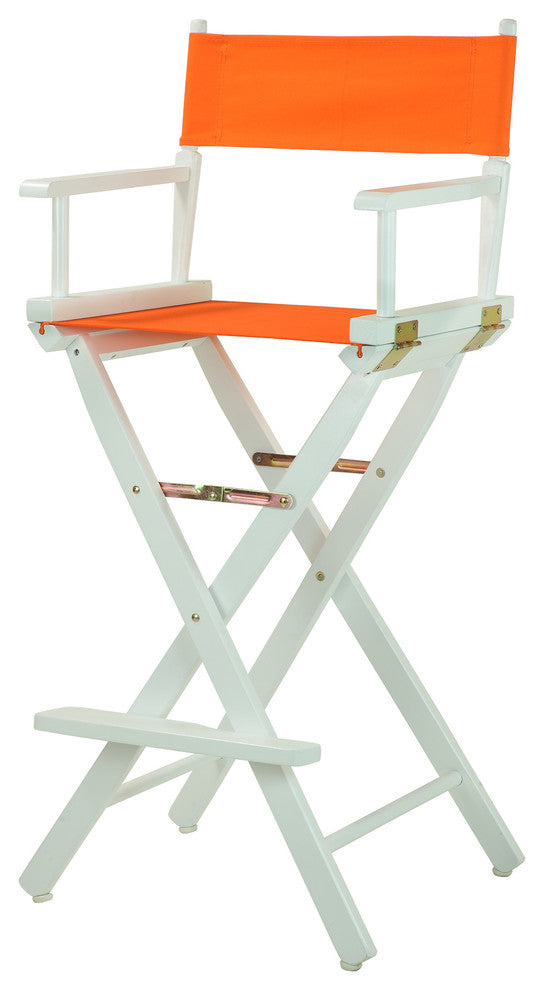 030" Director's Chair White Frame-Tangerine Canvas