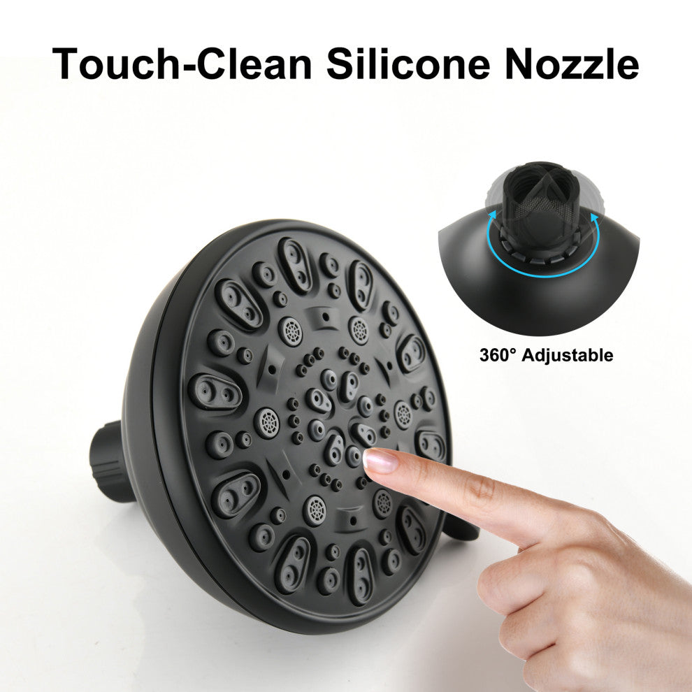 Set of shower heads With handheld and valve, Matte Black