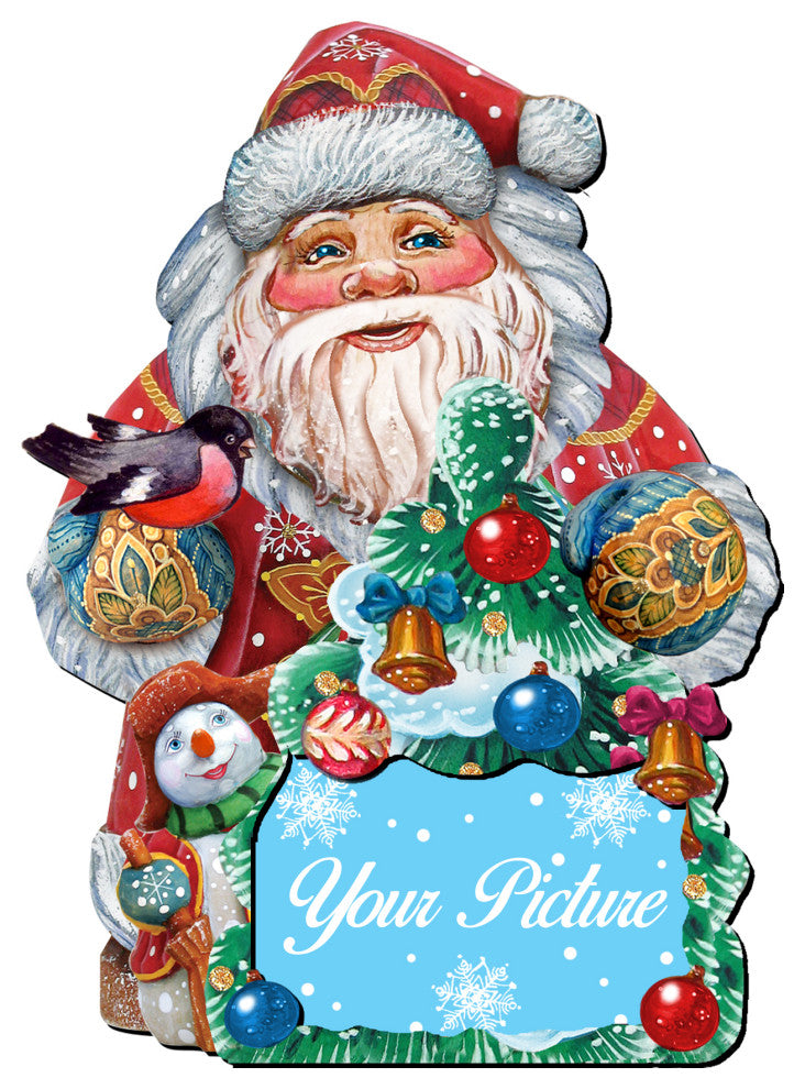Santa Picture Frame Ornament Set of 2