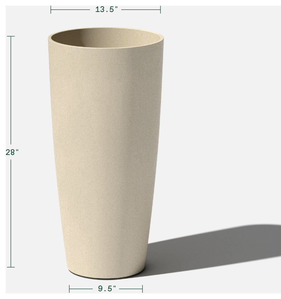 Veradek Pure Series Selena 28" Planter, Sand, 28 in. - Two Pack