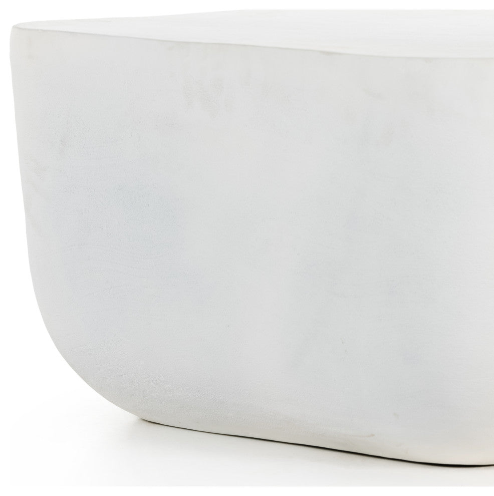 Basil Square Outdoor End Table-White