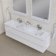 Paterno 72" Double Wall Mounted Bathroom Vanity With Sink, White