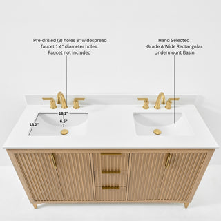 Turlington Bath Vanity Set, Oak, 60"