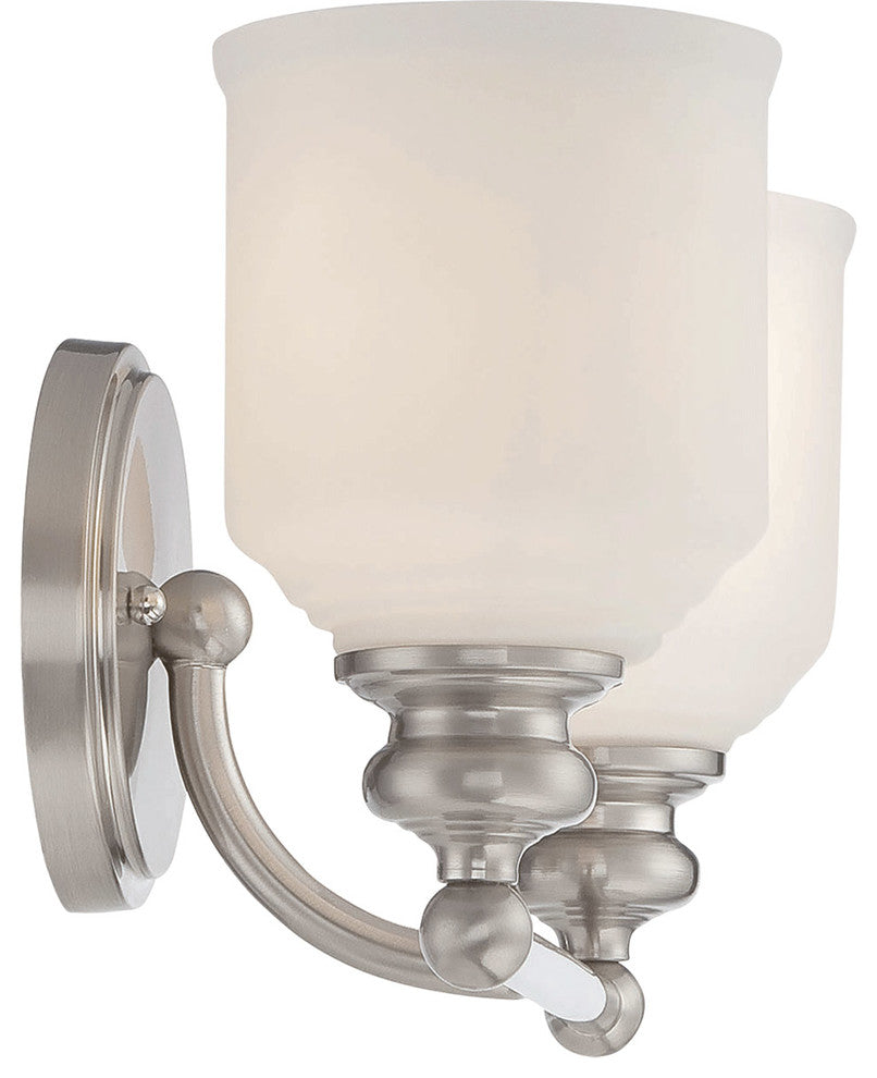 Melrose 2 Light Bath Bar, Satin Nickel