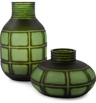 Traditional Karo Forest Green Textured Vases