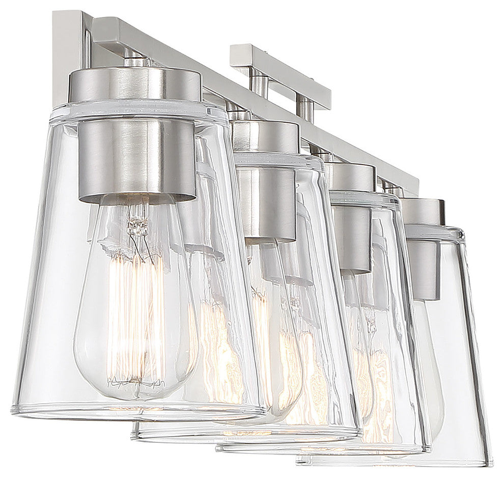 Calhoun Vanity Fixture, Satin Nickel, 4-Light