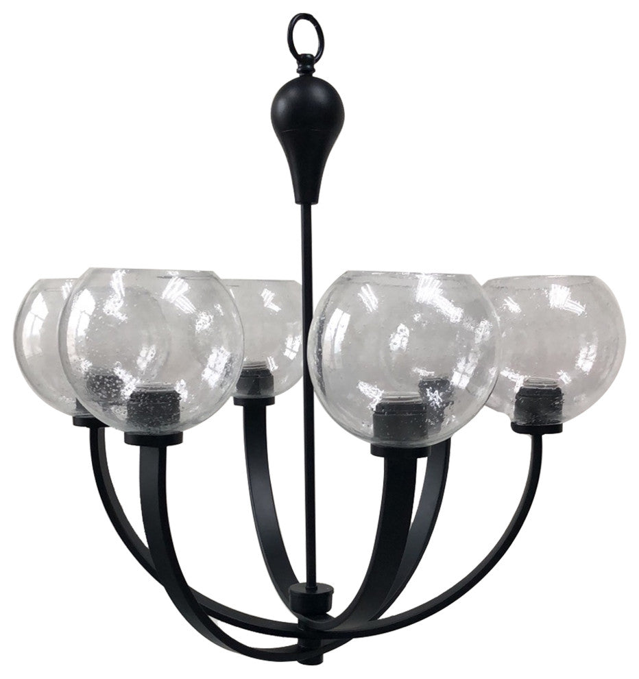 Orion 6-Light Transitional Chandelier, Matte Black