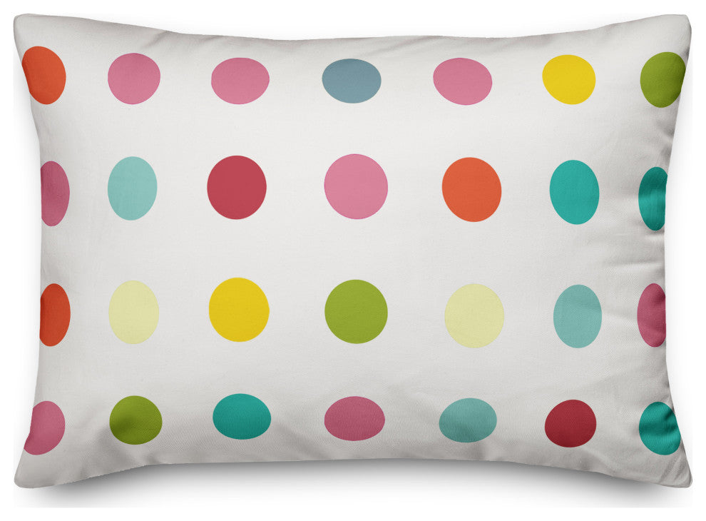 Large Bright Dots  14x20 Spun Poly Pillow