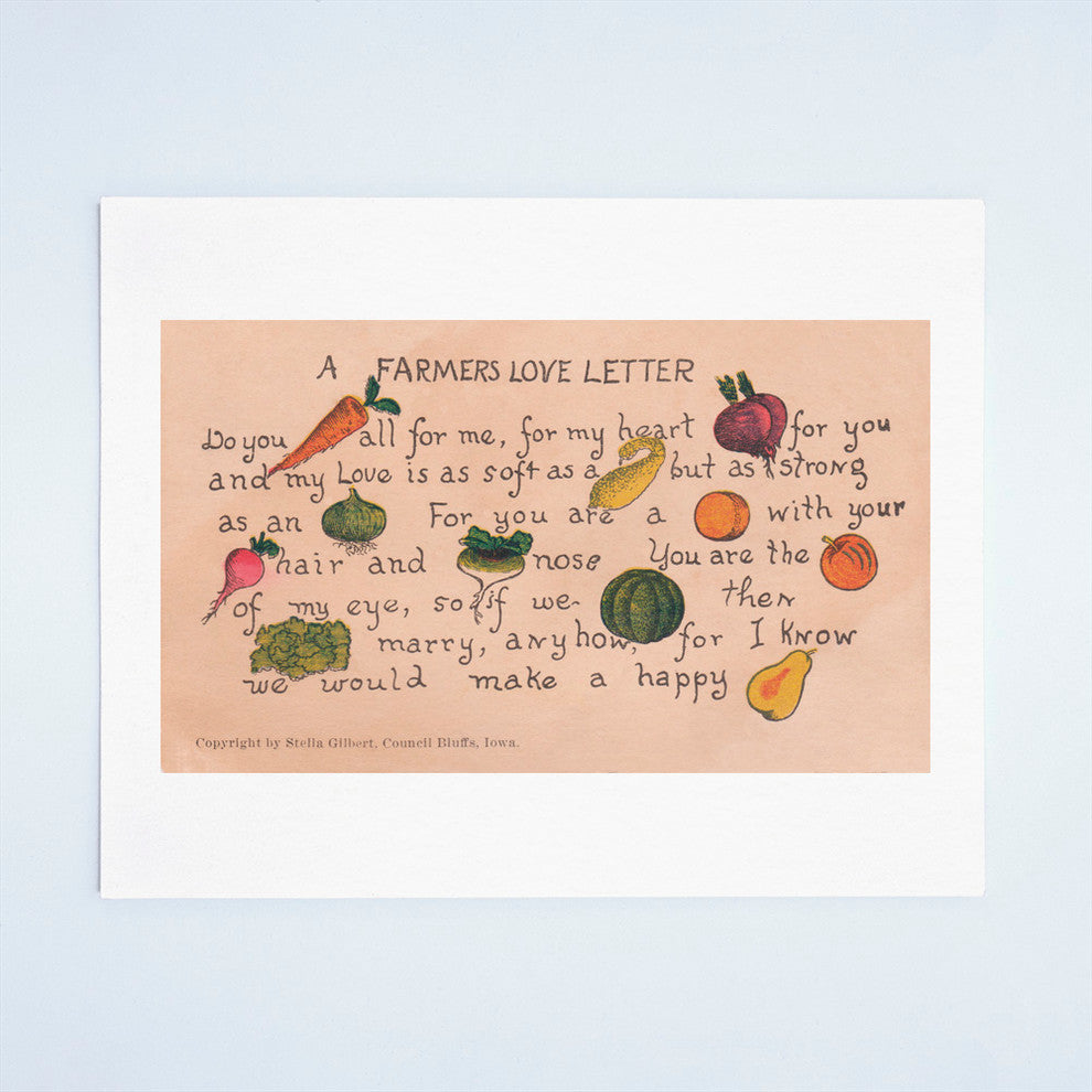 A Farmer's Love Letter , 11x14"