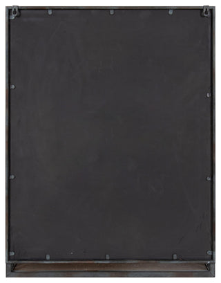 Jackson Decorative Rustic Metal Home Organizer Mirror with Shelf, Black