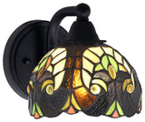 Paramount 1-Light Wall Sconce, Matte Black, 7" Ivory Cypress Art Glass