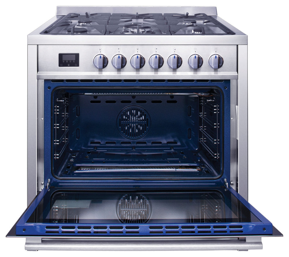 36" Gas Range 5 Burners Convection Oven