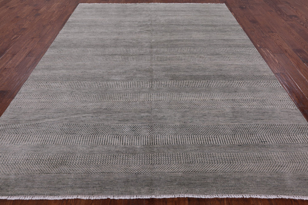 8' 2" X 10' 2" Hand Knotted Savannah Gabbeh Wool and Silk Rug Q4556