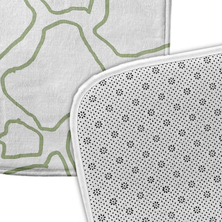 24" x 17" Petal Lines Bathmat, Green/White