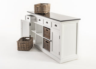 Classic White and Black Halifax Contrast Buffet with 4 Baskets