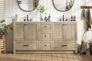 Home Living 66" Double Bathroom Vanity, Mango Wood