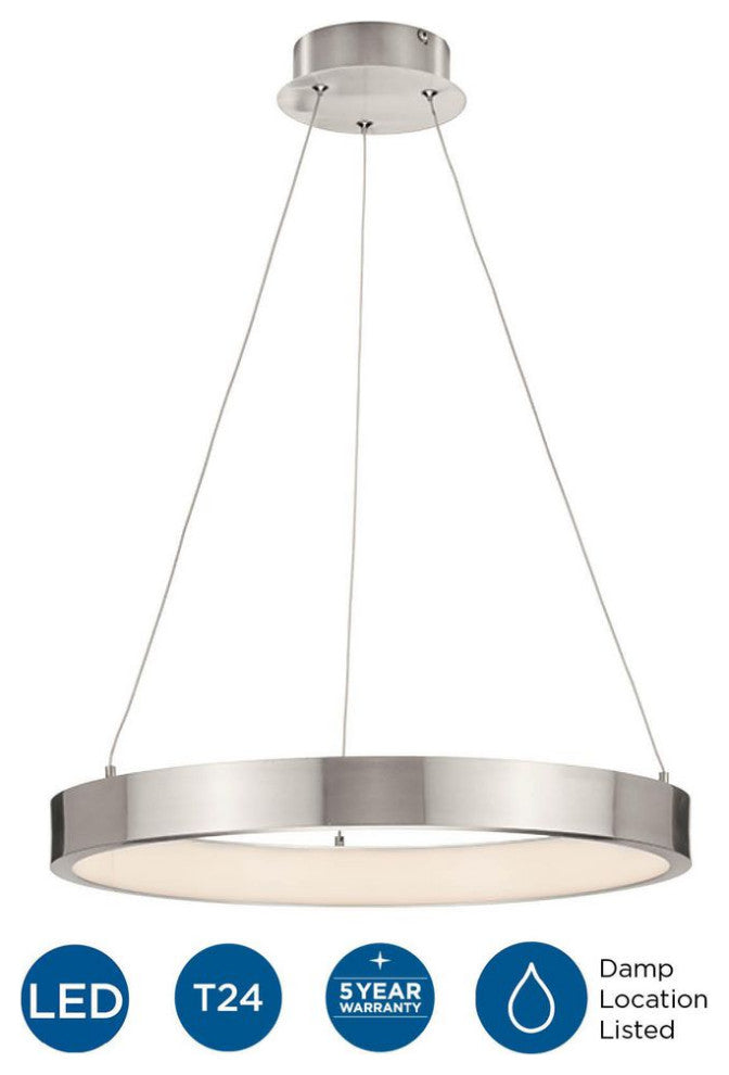 Inverse LED Collection Modern Brushed Nickel Pendant