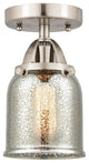 Small Bell Semi-Flush Mount, Brushed Satin Nickel, Silver Plated Mercury