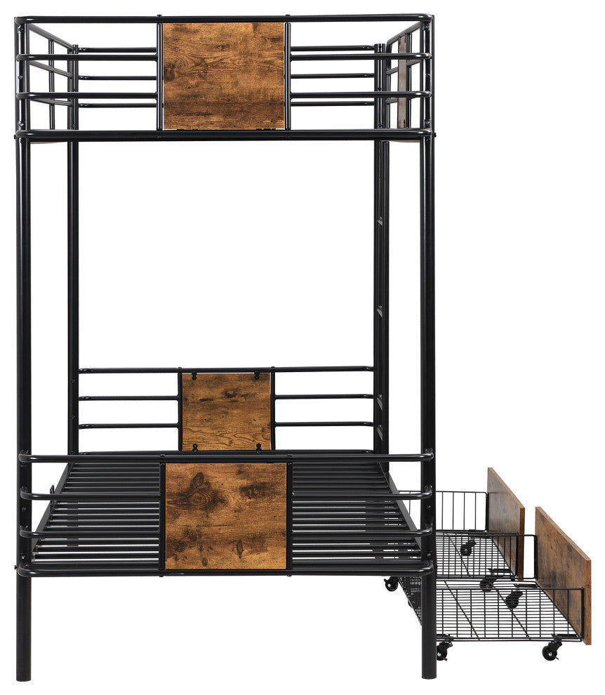 Gewnee Twin XL over Twin XL Metal Bunk Bed