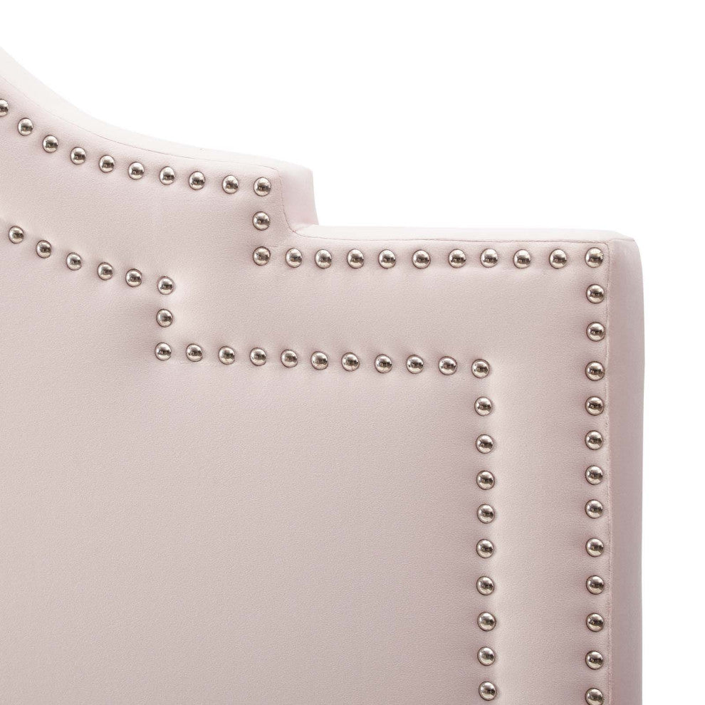Headboard, Full Queen Size, Velvet, Pink, Modern Contemporary, Bedroom Master