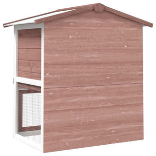 vidaXL Rabbit Hutch 2-Tier Bunny Cage with Pull Out Tray House Solid Wood Pine, Brown