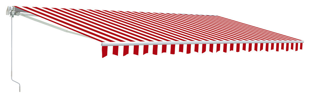 Aleko Retractable Awning, 13'x10', Red/White Stripes