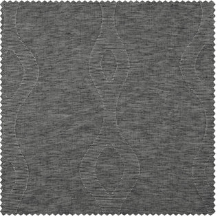 Vega Patterned Linen Sheer Curtain, Vega Charcoal, 50"x108"