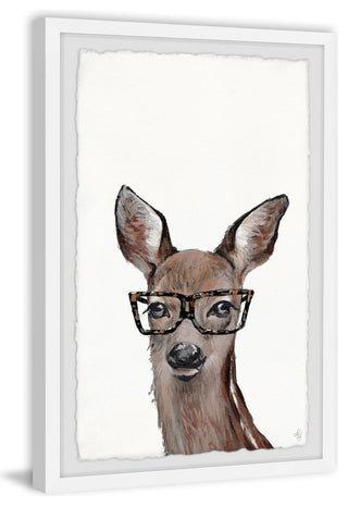 "Brown Hippie Deer" Framed Painting Print, 24"x36"