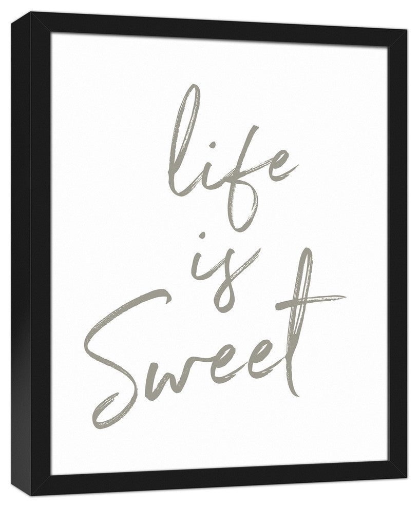 Life is Sweet 16x20 Black Framed Canvas