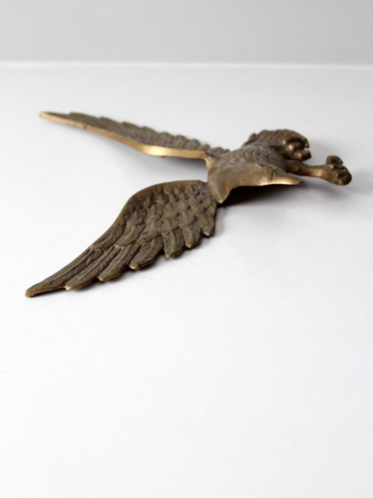 Consigned, Vintage Brass Eagle Wall Hanging