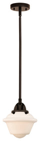 Small Oxford Mini Pendant, Oil Rubbed Bronze, Matte White, Matte White